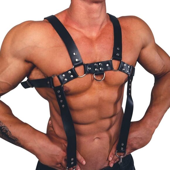Other - PU Leather Harness For Men Adjustable Buckle Body Chest Garter Belt Cosplay Nigh